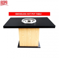 AOPA Round Smokeless Hot Pot Equipment for restaurant dining table