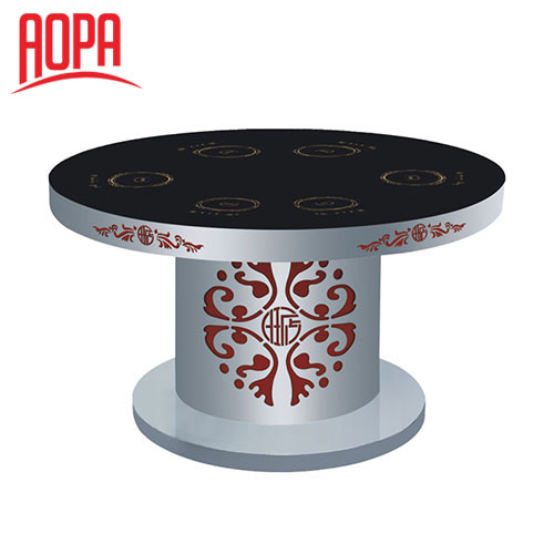AOPA Restaurant hot pot round glass dining table Z50