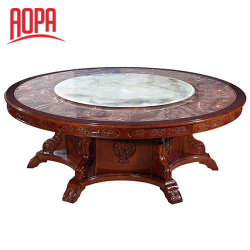 AOPA Solid Wood Rotatable Hot Pot Round Table Z55A