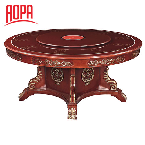 AOPA Restaurant Solid Wood Round Electric Rotating Table Z55