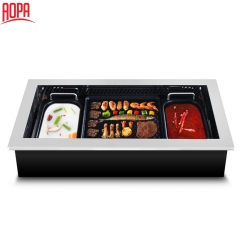 AOPA Smokeless Hot Pot and teppanyaki grill 2 in 1 DT48