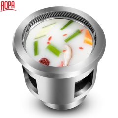 AOPA Round Smokeless Hot Pot Equipment for restaurant dining table