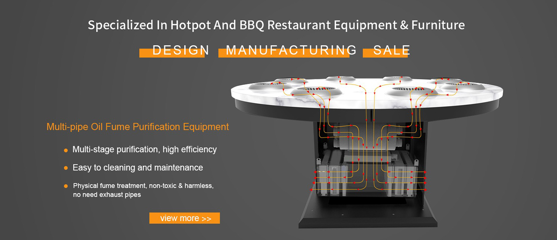 Commercial Smokeless Restaurant individual hot pot table