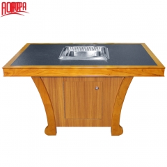 AOPA Solid Wood Hot Pot Table Smokeless Hot Pot Table Z113